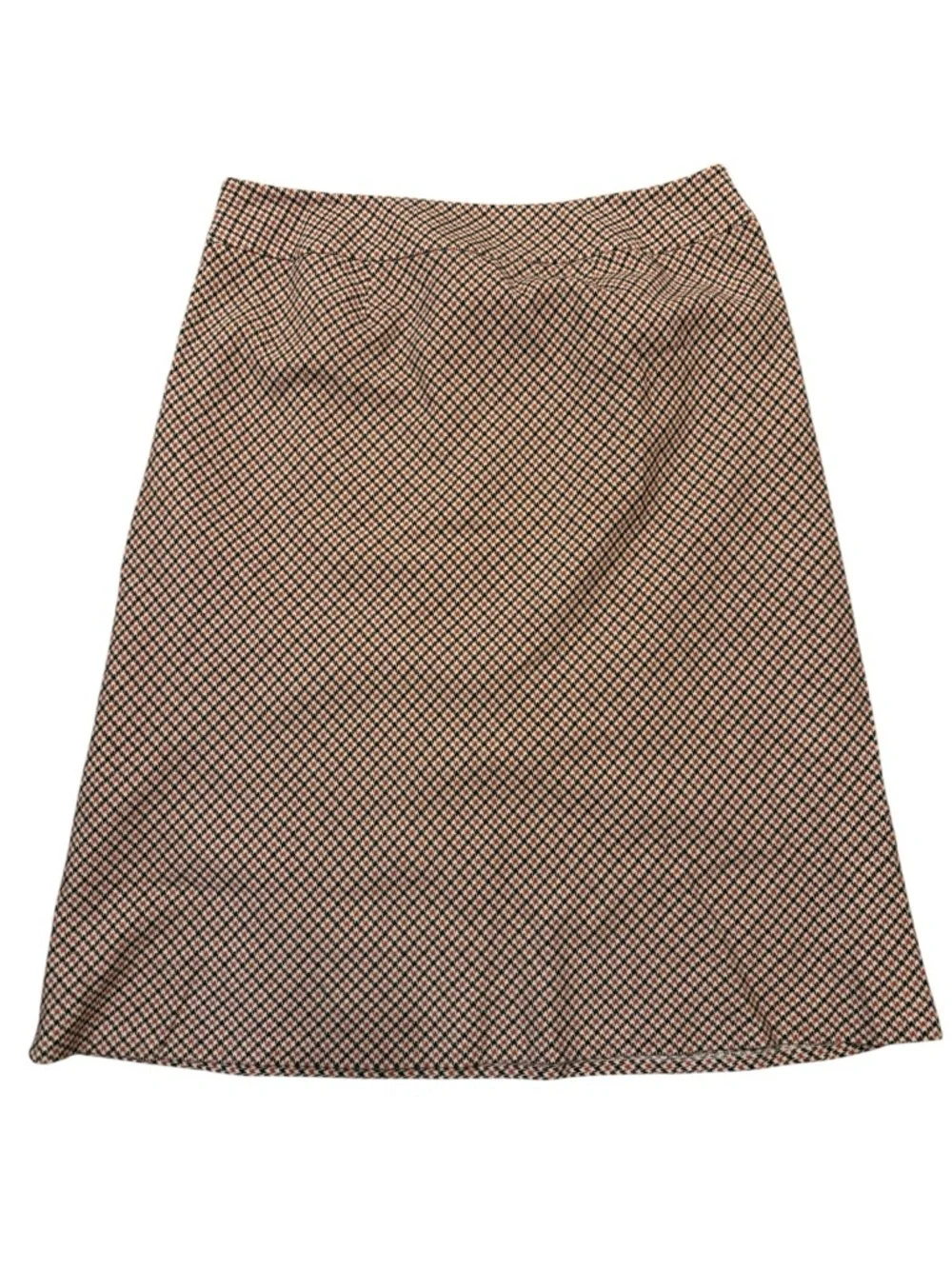 Talbots Woman Orange Black Houndstooth Wool Blend Skirt Size 20W